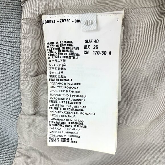 Prada Womens Gray Faux Fur & Knit Jacket With Triangular Logo Lapel Long Sleeves - Picture 4 of 8